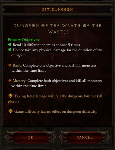 Set Dungeon Objectives